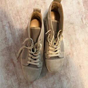 Christian Louboutin Men's High-Top Sneakers in Taupe Beige
